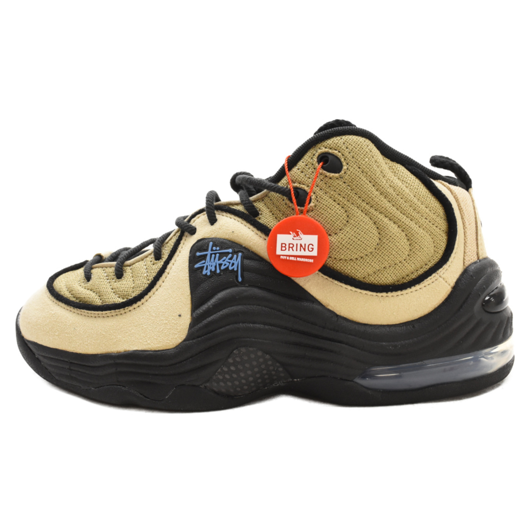 NIKE(ナイキ)のNIKE ナイキ ×STUSSY AIR PENNY II SP ステューシー エアペニー ハイカットスニーカー ベージュ/ブラック US9/27.0cm DX6934-200 メンズの靴/シューズ(スニーカー)の商品写真