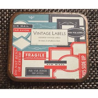 海外雑貨　缶入り　シール　vintage labels(カード/レター/ラッピング)