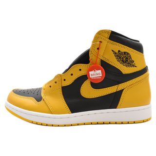 ナイキ(NIKE)のNIKE ナイキ AIR JORDAN1 RETRO HIGH OG POLLEN エアジョーダン1 レトロ パラン ハイカットスニーカー イエロー/ブラック US10/28cm 555088-701(スニーカー)