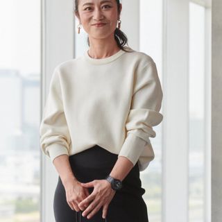 ユニクロ(UNIQLO)の【新品】UNIQLO ウォッシャブルストレッチミラノリブクルーネックセーター(ニット/セーター)