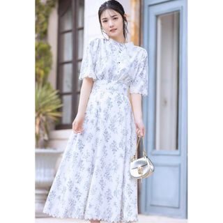 トッコクローゼット(TOCCO closet)の裾スカラップアソートプリントフレアスカート(ロングスカート)