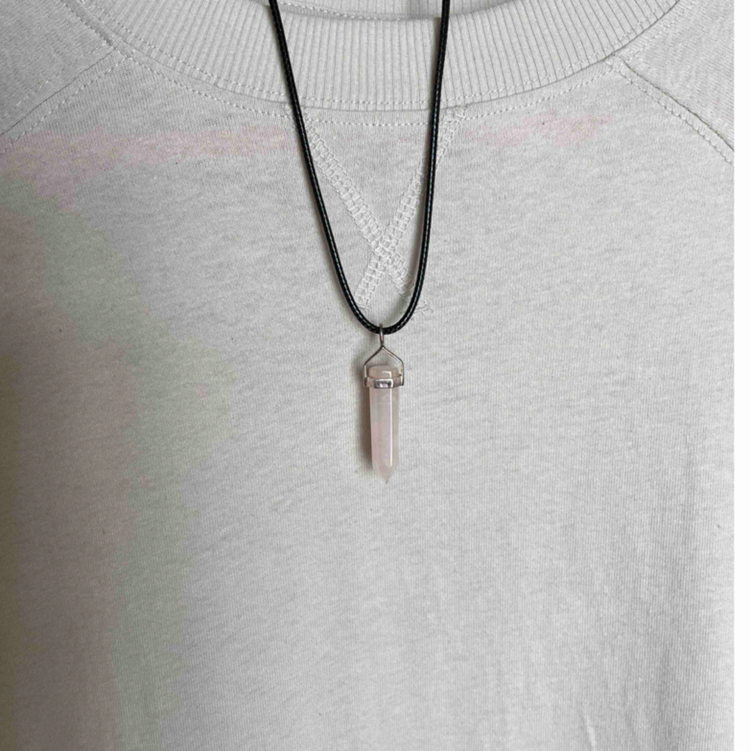 ローズクオーツネックレス ハンドメイドのアクセサリー(ネックレス)の商品写真