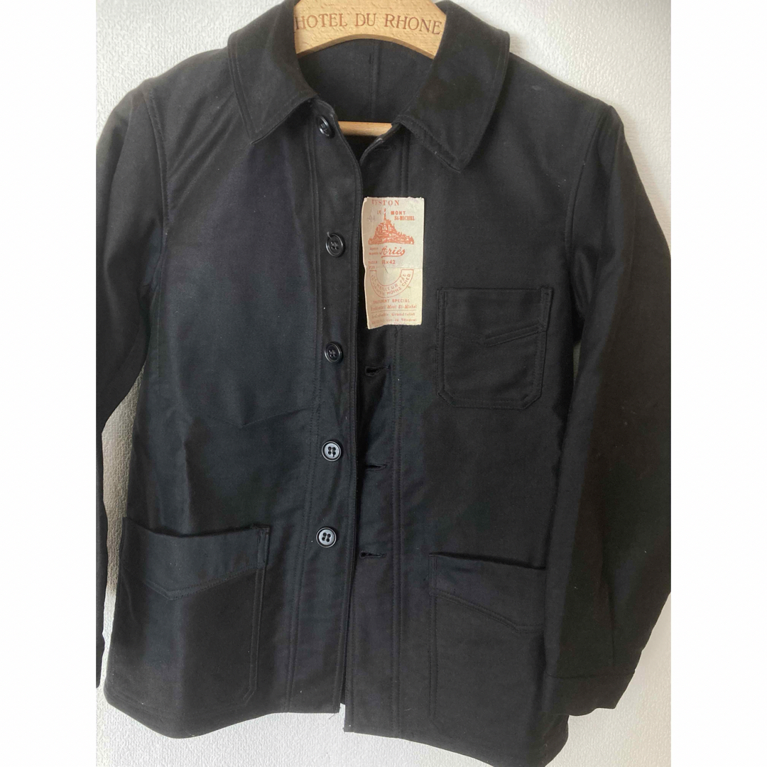 未使用品 30s ブラックモールスキンジャケット モンサン 未使用品 30s ブラックモールスキンジャケット モンサン