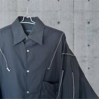 ALMOSTBLACK 18ss ZIP DESIGN SHIRT(シャツ)