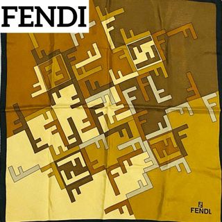 フェンディ(FENDI)の★FENDI★ ミニスカーフ ズッカ ブラウン ブラック タグ無し(バンダナ/スカーフ)