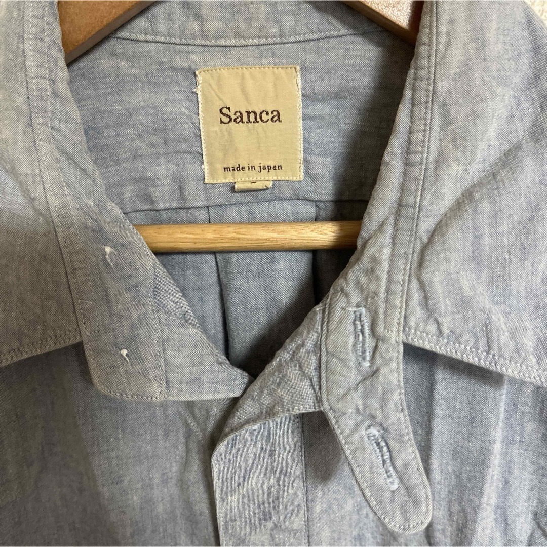 サンカ Sanca デニム　シャツ  半袖　ブルー　【M】 メンズのトップス(シャツ)の商品写真