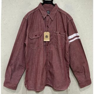 モモタロウジーンズ(MOMOTARO JEANS)の＊桃太郎ジーンズ 出陣 RED シャンブレー 長袖 ワークシャツ 44(シャツ)