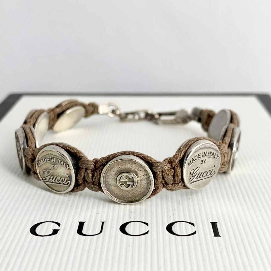 Gucci(グッチ)のGUCCI グッチ 希少 コイン 細美武士 ブレスレット シルバー925 y66 メンズのアクセサリー(ブレスレット)の商品写真