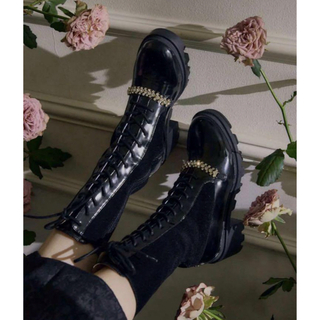 ハーリップトゥ(Her lip to)のherlipto Crystal Lace-Up Ankle Boots 37(ブーツ)