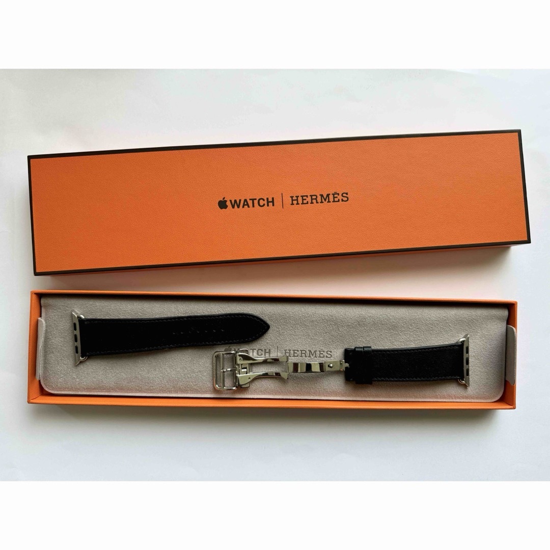 Hermes(エルメス)のエルメスシンプルトゥール ディプロイアントバックル レザーストラップ(ブラック) メンズの時計(レザーベルト)の商品写真