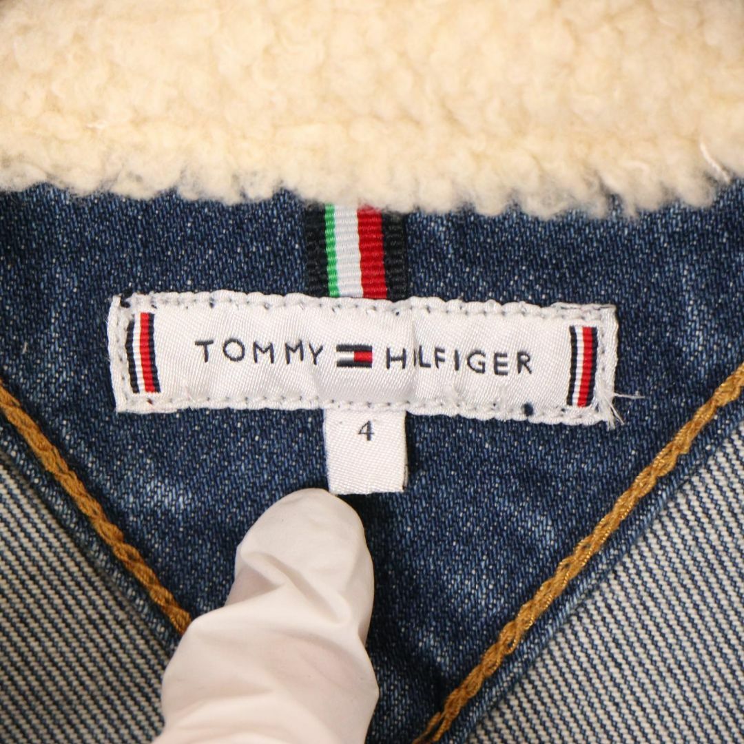 TOMMY HILFIGER(トミーヒルフィガー)のトミー ヒルフィガー WW0WW25723 1BW 襟ボア デニムジャケット レディースのジャケット/アウター(Gジャン/デニムジャケット)の商品写真
