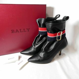 美品 BALLY 2WAY ベルト付き レザー ポインテッドトゥ ショートブーツ