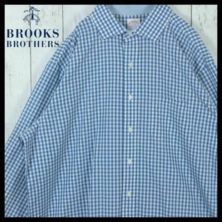 Brooks Brothers - 【希少】ブルックスブラザーズ シャツ チェック 長袖 ブルー L 入手困難