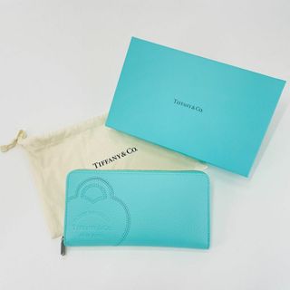 Tiffany & Co. - 未使用品 ティファニー ブルー レザー 長財布 ラージジップウォレット★884