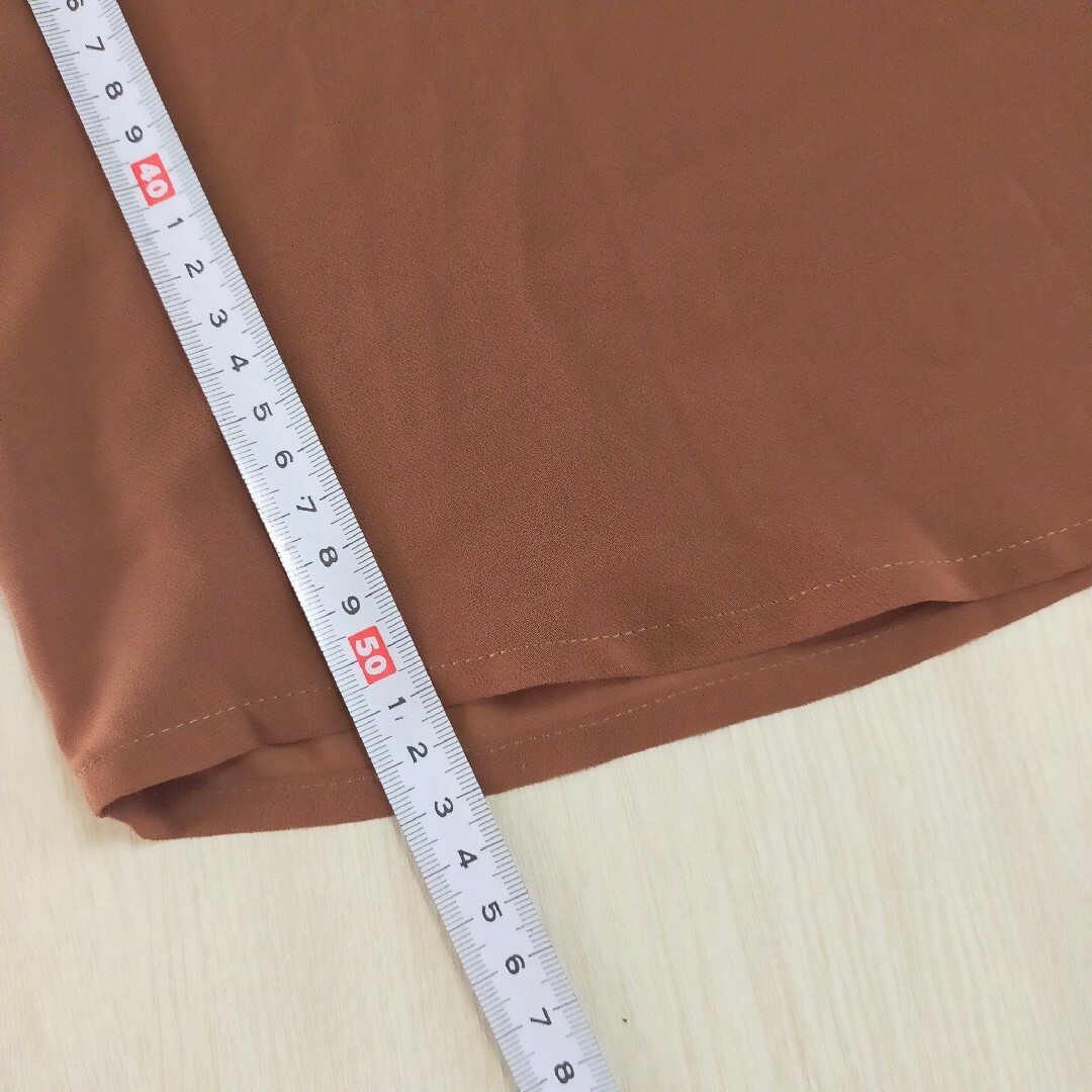 ブラウン トップス 透け感 レディースのトップス(Tシャツ(半袖/袖なし))の商品写真
