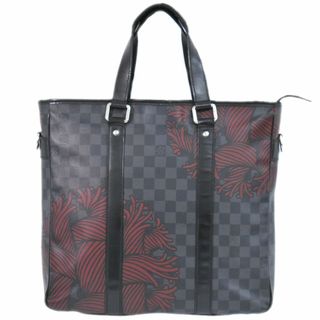 ルイヴィトン(LOUIS VUITTON)の本物 ルイヴィトン LOUIS VUITTON LV タダオ PM ダミエ グラフィット クリストファーネメス ハンドバッグ ブラック グレー レッド N41717 ビトン バッグ 中古(トートバッグ)