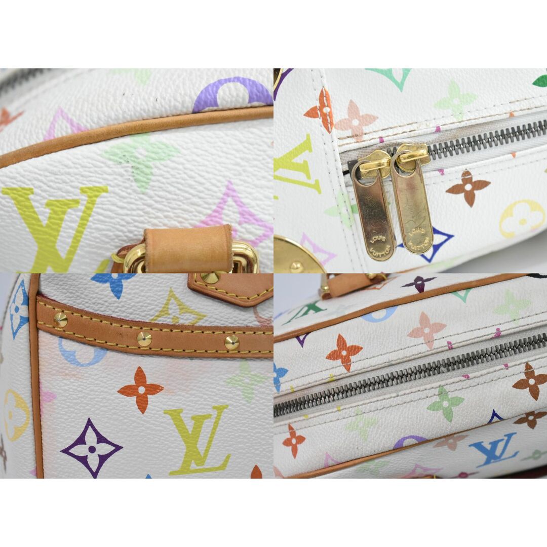 LOUIS VUITTON(ルイヴィトン)の本物 ルイヴィトン LOUIS VUITTON LV トゥルーヴィル モノグラム マルチカラー ハンドバッグ ブロン ホワイト M92663 Trouville ビトン バッグ 中古 レディースのバッグ(ハンドバッグ)の商品写真