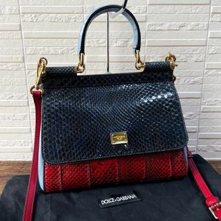 ドルチェアンドガッバーナ(DOLCE&GABBANA)のドルチェ＆ガッバーナ パイソン レザー ショルダー ハンド バッグ 2WAY(ショルダーバッグ)