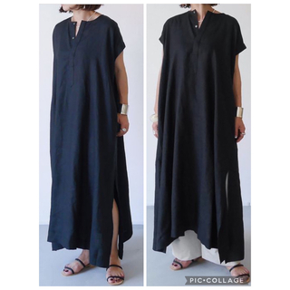 argue French Linen Dyed Canvas Dress 