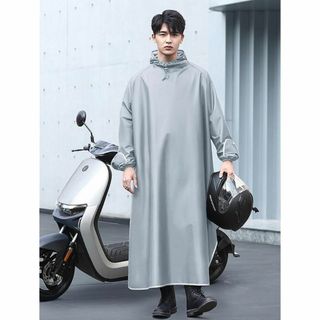 レインコート【グレー4XL】 自転車 バイク レディース メンズ 通学 通勤(その他)