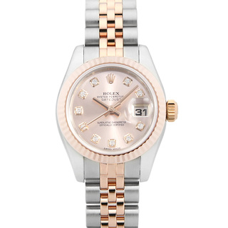ロレックス(ROLEX)のロレックス デイトジャスト 10Pダイヤ　 179171G ピンク 5列 ジュビリーブレス ランダム番 レディース 中古 腕時計(腕時計)