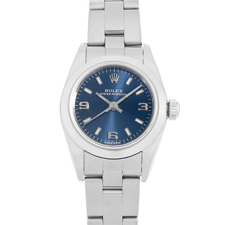 ロレックス(ROLEX)のロレックス オイスターパーペチュアル 76080 ブルー 369ホワイトバー P番 レディース 中古 腕時計(腕時計)