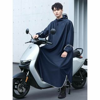 レインコート【ネイビー3XL】 自転車 バイク レディース メンズ 通学 通勤(その他)