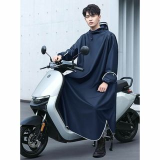 レインコート【ネイビー4XL】 自転車 バイク レディース メンズ 通学 通勤(その他)