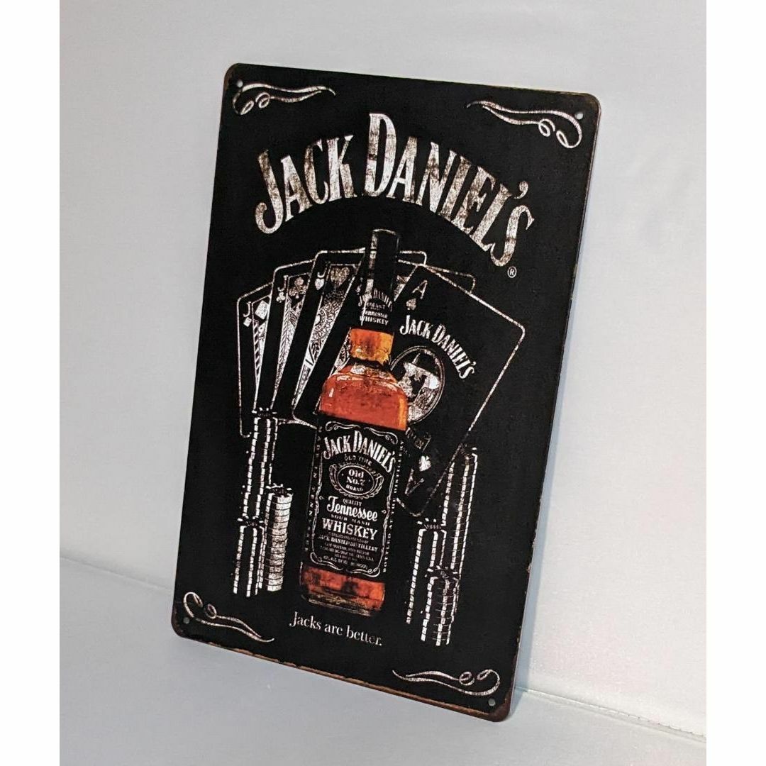 アメリカ雑貨 ジャックダニエル ブリキ看板 20 x 30cm インテリアに 食品/飲料/酒の酒(ウイスキー)の商品写真