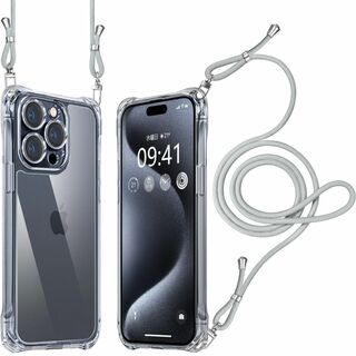 iPhone 15 Pro Max ケース ショルダー クリア 耐衝撃 レンズ保(その他)