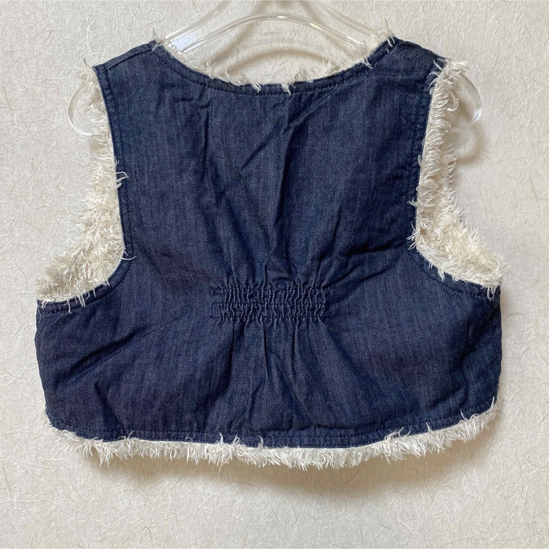 モコモコ×デニムベスト キッズ/ベビー/マタニティのキッズ服女の子用(90cm~)(ジャケット/上着)の商品写真