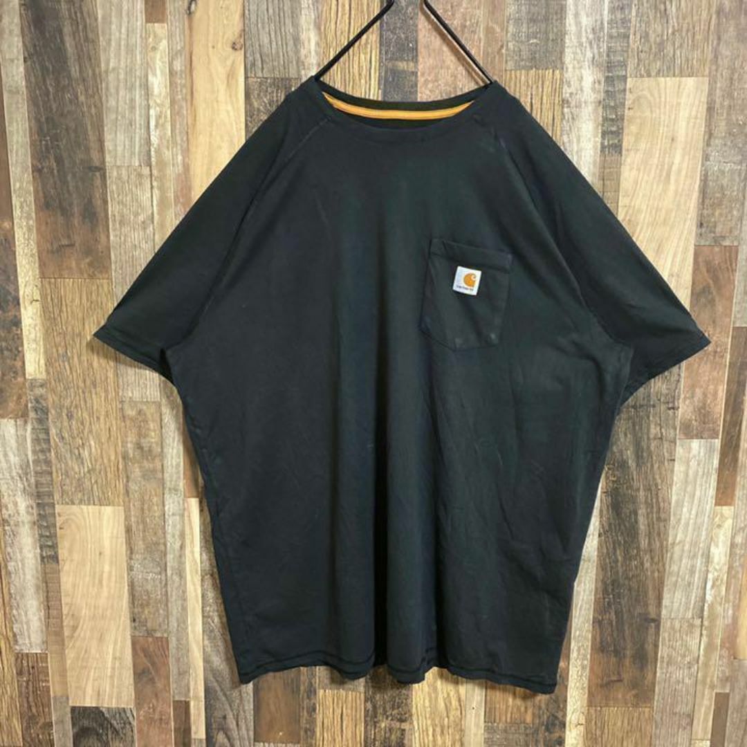 carhartt(カーハート)のカーハート Tシャツ ビッグサイズ ロゴ ブラック USA古着 90s 半袖 メンズのトップス(Tシャツ/カットソー(半袖/袖なし))の商品写真