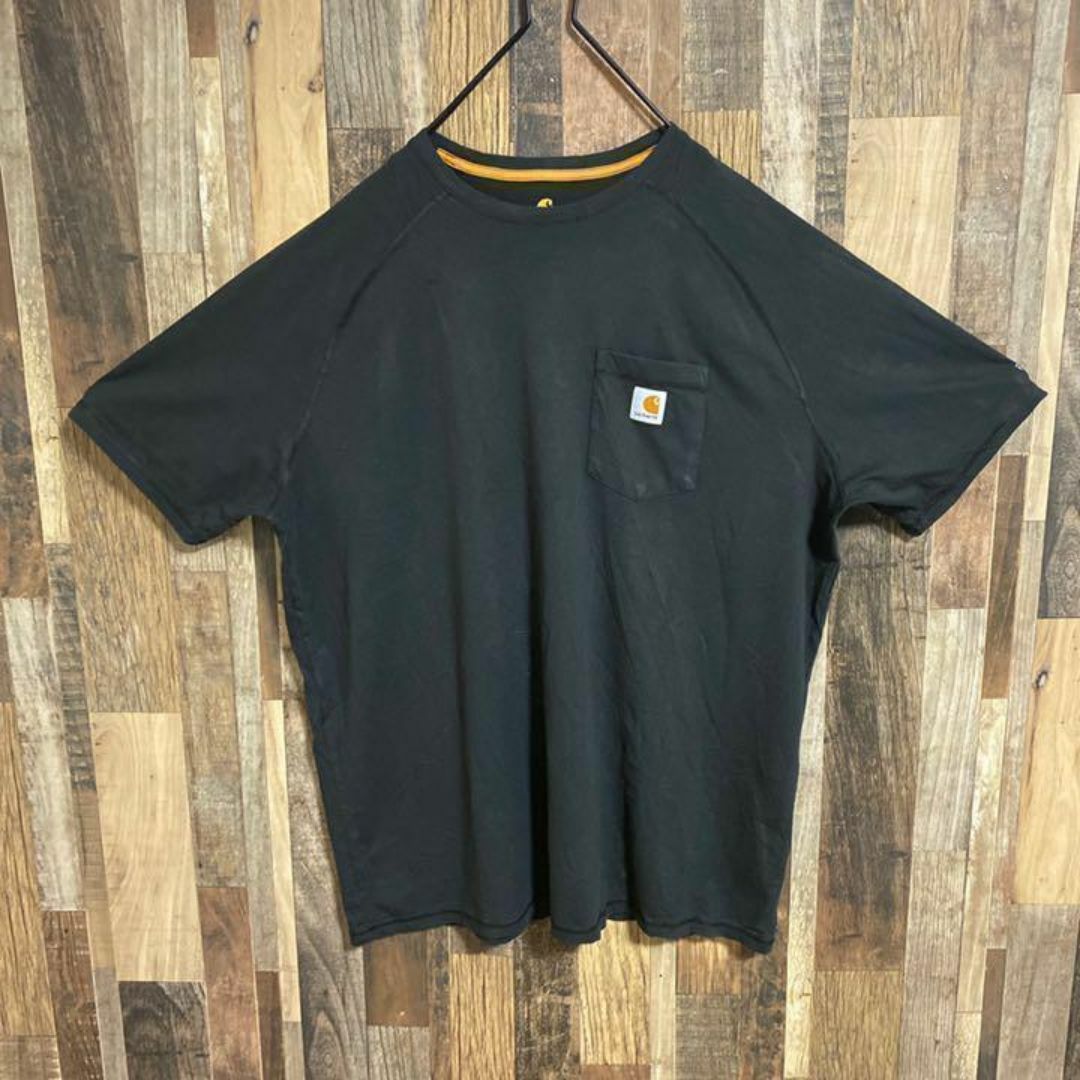 carhartt(カーハート)のカーハート Tシャツ ビッグサイズ ロゴ ブラック USA古着 90s 半袖 メンズのトップス(Tシャツ/カットソー(半袖/袖なし))の商品写真