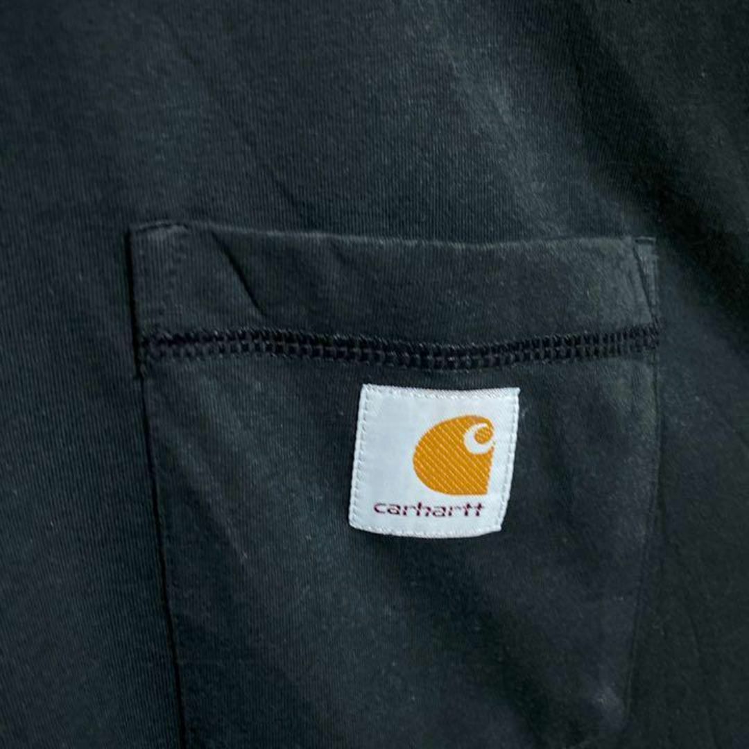 carhartt(カーハート)のカーハート Tシャツ ビッグサイズ ロゴ ブラック USA古着 90s 半袖 メンズのトップス(Tシャツ/カットソー(半袖/袖なし))の商品写真