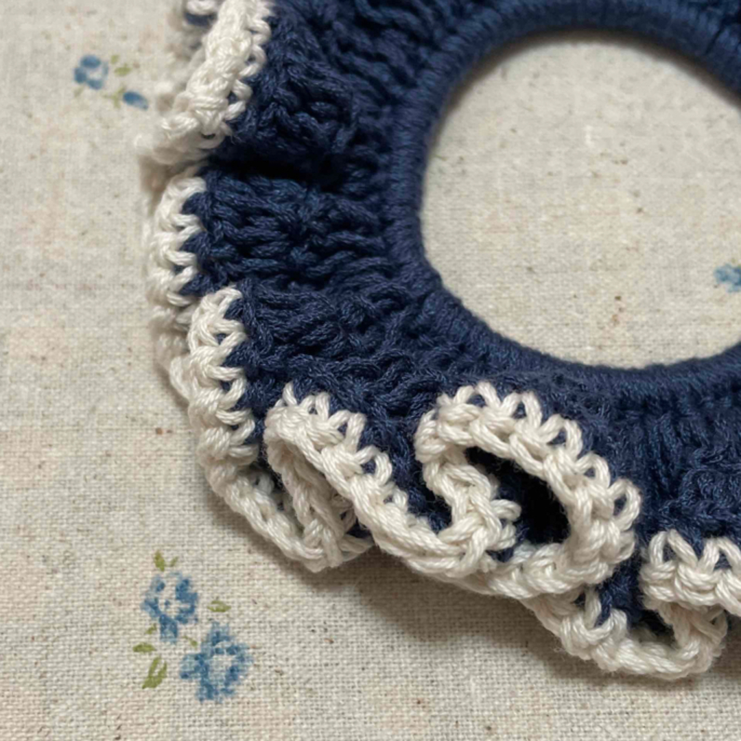 ハンドメイド かぎ針編み フリルシュシュ ずり落ち ハンドメイド かぎ針編み フリルシュシュ ずり落ち
