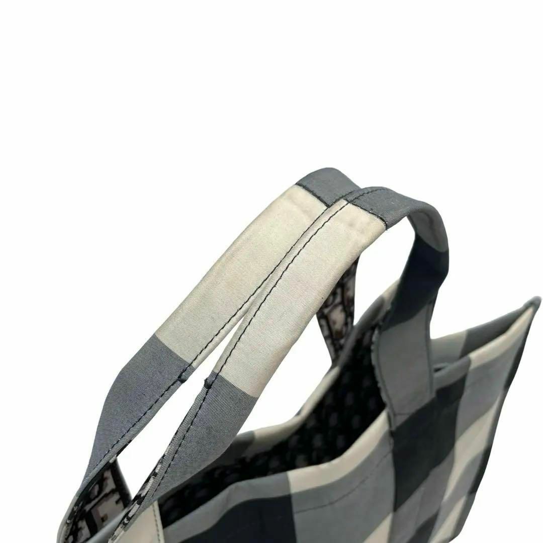 Christian Dior(クリスチャンディオール)のディオール 裏地 トロッター 総柄 トート バッグ チェック 布地 レディースのバッグ(トートバッグ)の商品写真