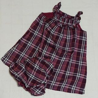 バーバリー(BURBERRY)の90　BURBERRY LONDON　パープルカラー定番チェックのセットアップ(ワンピース)