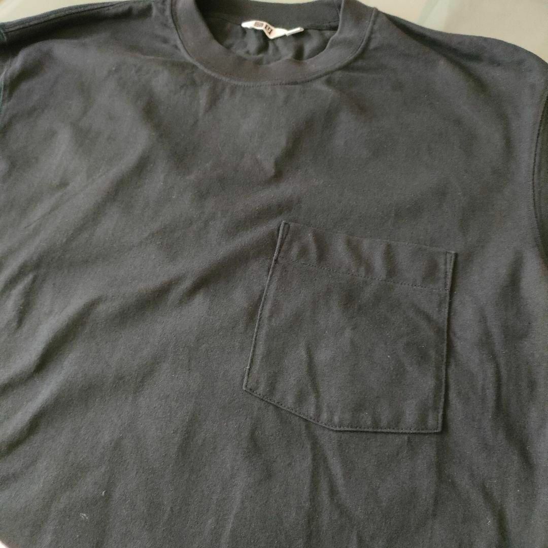 UNIQLO(ユニクロ)のUNIQLO　ユニクロ 　クルーネック　ロングT 長袖 　黒　M メンズのトップス(Tシャツ/カットソー(七分/長袖))の商品写真