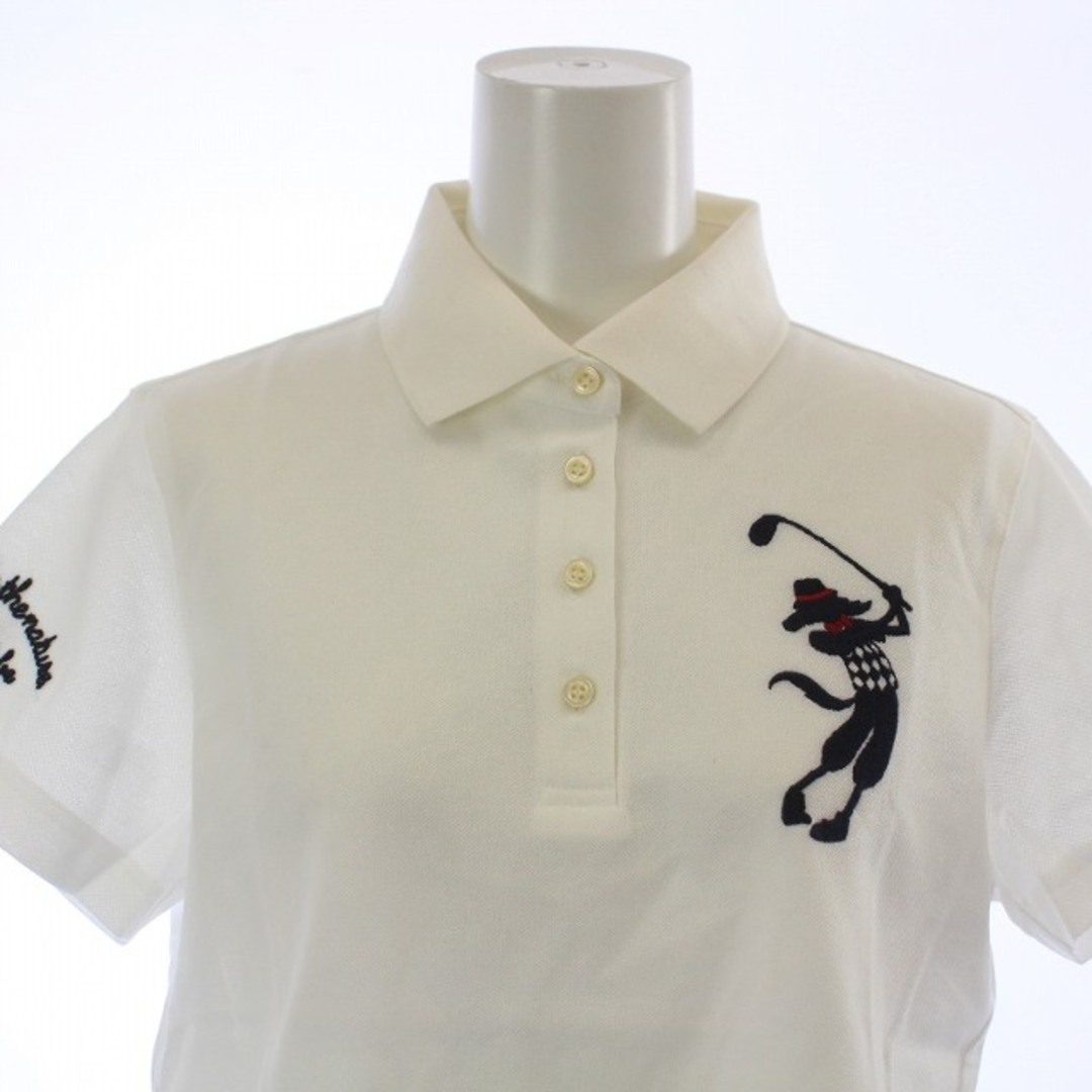 adabat(アダバット)のアダバット ゴルフウェア ポロシャツ 半袖 刺繍 40 L 白 ホワイト スポーツ/アウトドアのゴルフ(ウエア)の商品写真