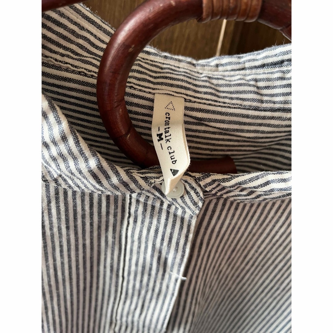 丸襟 ストライプシャツ レディースのトップス(シャツ/ブラウス(長袖/七分))の商品写真