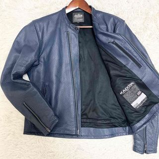 KADOYA - 良品 カドヤ レザージャケット ライダース パンチングレザー メッシュ XL 春