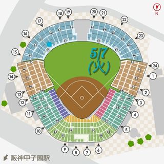 ハンシンタイガース(阪神タイガース)の阪神vs広島 甲子園(野球)