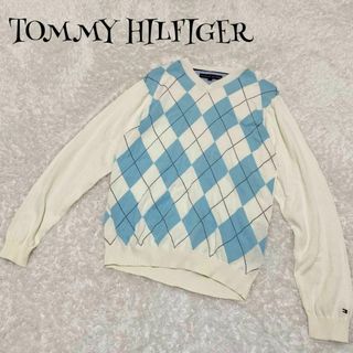 トミーヒルフィガー(TOMMY HILFIGER)のTOMMY HILFIGER トミーヒルフィガー アーガイルニット セーター S(ニット/セーター)