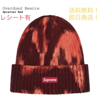 シュプリーム(Supreme)のsupreme Overdyed Beanie splatter red(ニット帽/ビーニー)