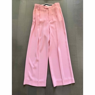 ロク(6 (ROKU))の6 ROKU georgette tuck pants ピンク　パンツ　36(カジュアルパンツ)