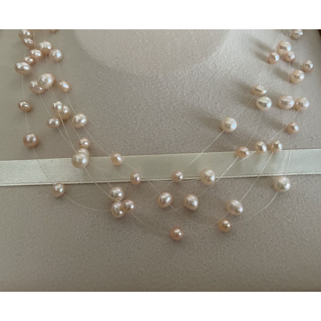 未使用 本真珠ベビーパールチョーカー🩷ワイヤー5連 silver925 レディースのアクセサリー(ネックレス)の商品写真