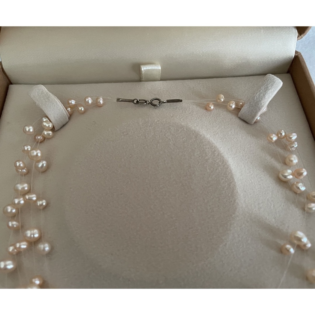 未使用 本真珠ベビーパールチョーカー🩷ワイヤー5連 silver925 レディースのアクセサリー(ネックレス)の商品写真