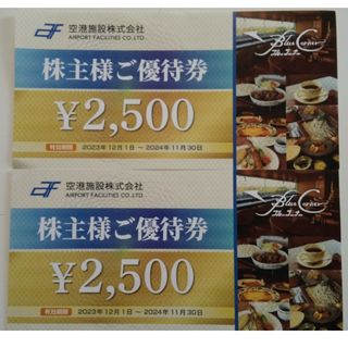 空港施設 株主優待券 5000円分(レストラン/食事券)