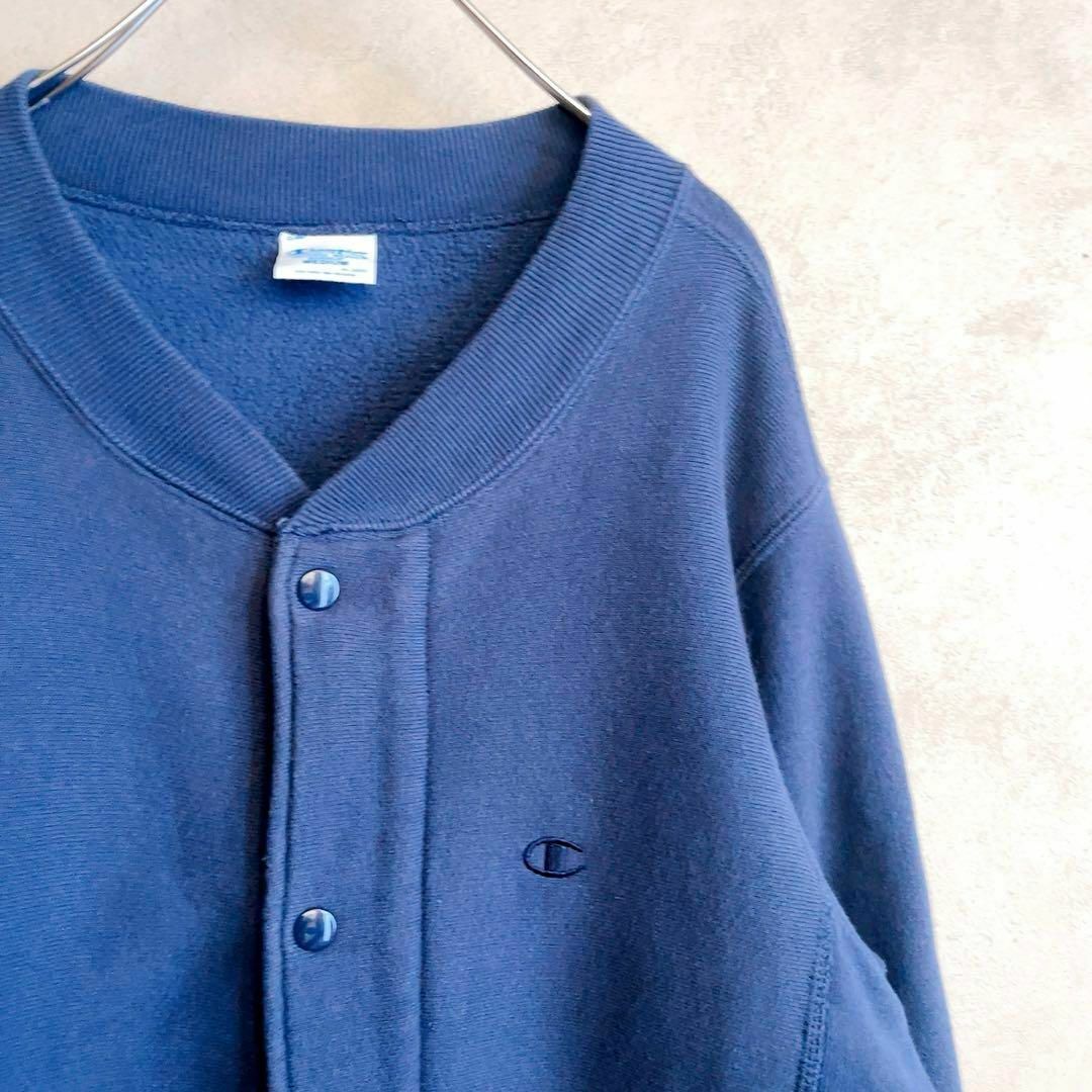 Champion(チャンピオン)のchampion リバースウィープ　スナップカーディガン　ジャケット　紺　M メンズのトップス(カーディガン)の商品写真