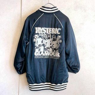 ヒステリックグラマー(HYSTERIC GLAMOUR)の【完売品】ヒステリックグラマー　シルク　ラメ入り　スーベニア　スカジャン　黒　F(スカジャン)